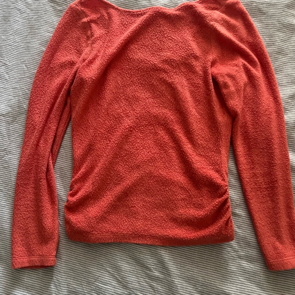 Anthropologie Off-the-Shoulder Coral Sweater